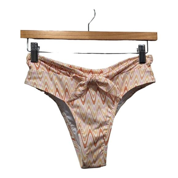 New! Quiksilver Classic Hi Waist Tie Front Recycled Bikini Bottom, S - Picture 5 of 15